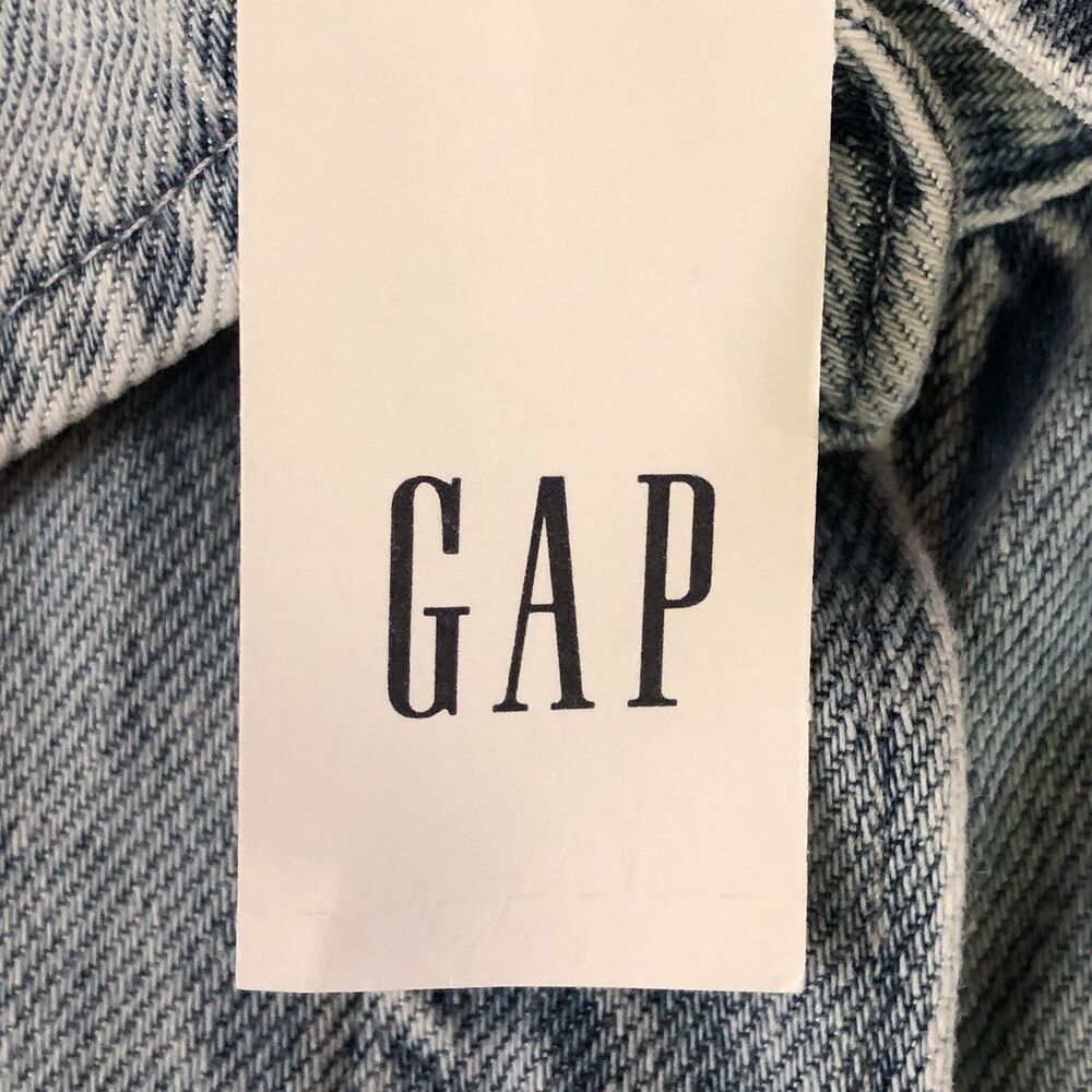 GAP Women’s Light Wash Denim SS Cropped Shirt Button Down Size XXL Tall NWT - Picture 16 of 16